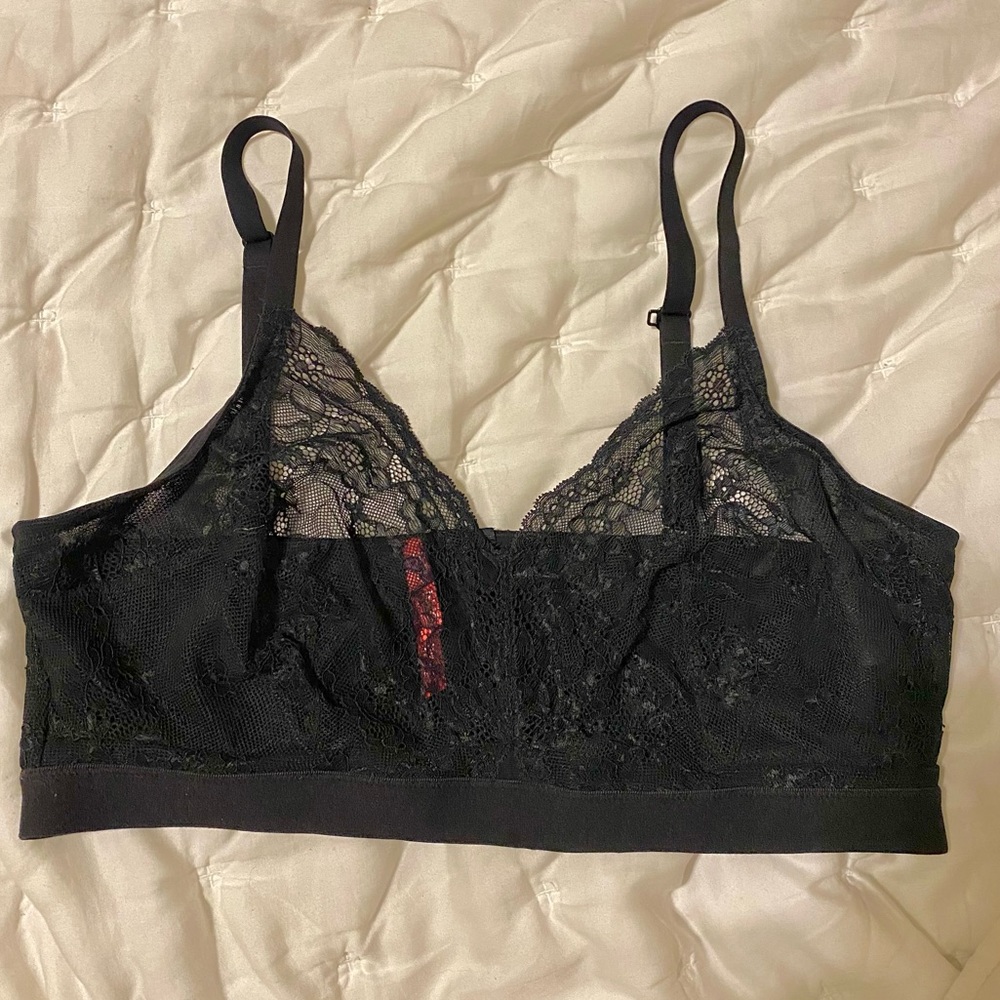NWOT SPANX Black Lace Convertible Bralette XL